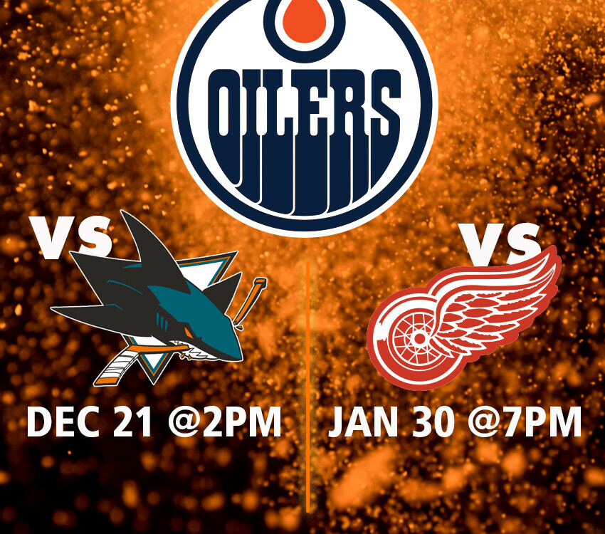 Oilers, Sharks and Red Wings logog